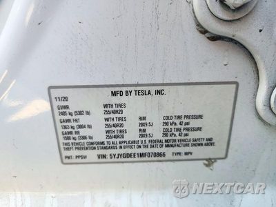 Zdjęcie 12 z 12 samochodu: 2021 TESLA MODEL Y VIN:5YJYGDEE1MF070866 - miniatura