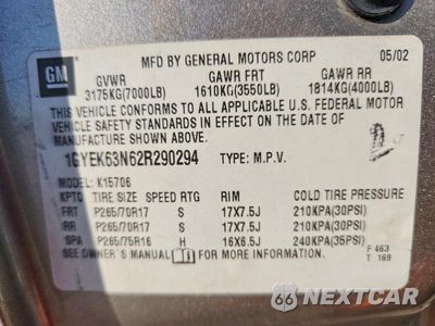 Zdjęcie 13 z 13 samochodu: 2002 CADILLAC ESCALADE LUXURY VIN:1GYEK63N62R290294 - miniatura