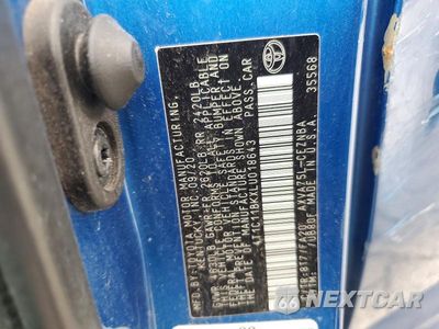 Zdjęcie 12 z 12 samochodu: 2020 TOYOTA CAMRY LE VIN:4T1C11BKXLU018643 - miniatura