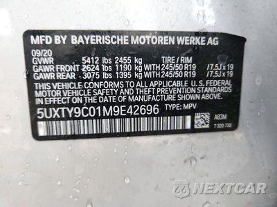Zdjęcie 14 z 14 samochodu: 2021 BMW X3 XDRIVEM40I VIN:5UXTY9C01M9E42696 - miniatura