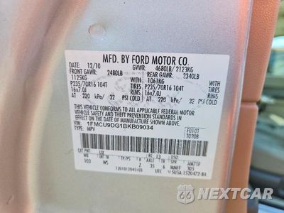 Zdjęcie 13 z 13 samochodu: 2011 FORD ESCAPE XLT VIN:1FMCU9DG1BKB09034 - miniatura