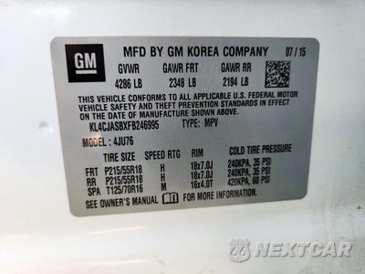 Zdjęcie 13 z 13 samochodu: 2015 BUICK ENCORE VIN:KL4CJASBXFB246995 - miniatura