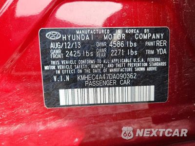 Zdjęcie 12 z 12 samochodu: 2013 HYUNDAI SONATA VIN:KMHEC4A47DA090362 - miniatura