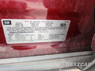 Zdjęcie 13 z 13 samochodu: 2016 CHEVROLET TRAX 1LT VIN:3GNCJPSB2GL244321 - miniatura