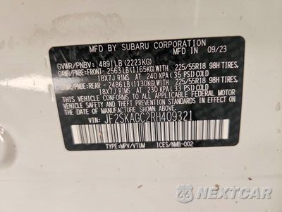 Zdjęcie 13 z 13 samochodu: 2024 SUBARU FORESTER SPORT VIN:JF2SKAGC2RH409321 - miniatura