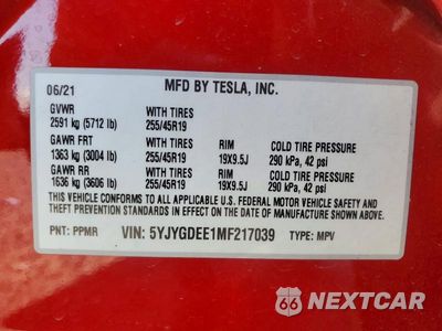 Zdjęcie 12 z 12 samochodu: 2021 TESLA MODEL Y VIN:5YJYGDEE1MF217039 - miniatura
