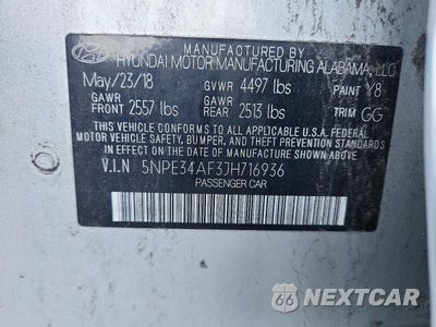 Zdjęcie 12 z 12 samochodu: 2018 HYUNDAI SONATA SEL+ VIN:5NPE34AF3JH716936 - miniatura