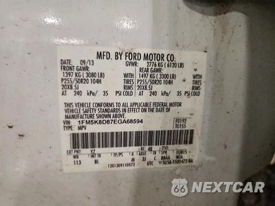 Zdjęcie 13 z 13 samochodu: 2014 FORD XLT VIN:1FM5K8D87EGA68594 - miniatura