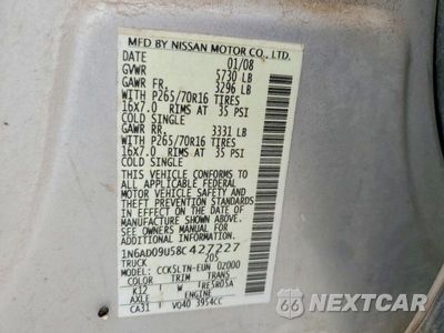 Zdjęcie 12 z 12 samochodu: 2008 NISSAN FRONTIER SE V6 VIN:1N6AD09U58C427227 - miniatura