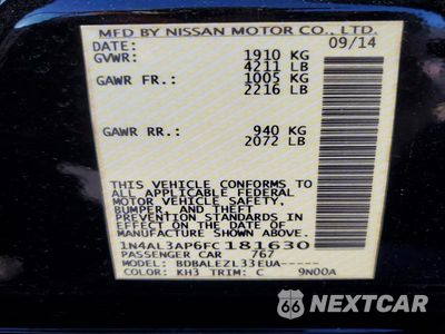 Zdjęcie 12 z 12 samochodu: 2015 NISSAN ALTIMA 2.5 S VIN:1N4AL3AP6FC181630 - miniatura