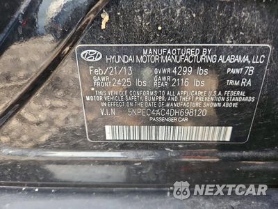Zdjęcie 12 z 12 samochodu: 2013 HYUNDAI SONATA LIMITED VIN:5NPEC4AC4DH698120 - miniatura