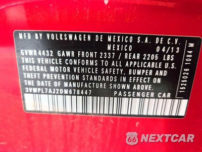Zdjęcie 12 z 12 samochodu: 2013 VOLKSWAGEN JETTA TDI VIN:3VWPL7AJ2DM678447 - miniatura