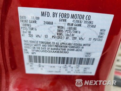 Zdjęcie 13 z 13 samochodu: 2010 FORD ESCAPE XLT VIN:1FMCU0DGXAKB30393 - miniatura