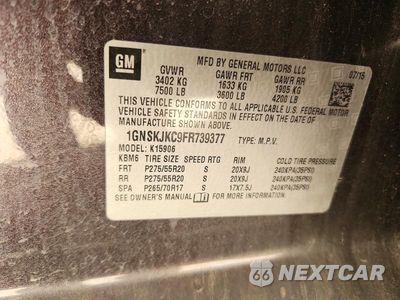 Zdjęcie 13 z 13 samochodu: 2015 CHEVROLET SUBURBAN K1500 LT VIN:1GNSKJKC9FR739377 - miniatura