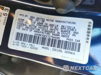Zdjęcie 12 z 12 samochodu: 2007 TOYOTA COROLLA LE VIN:1NXBR30EX7Z794595 - miniatura