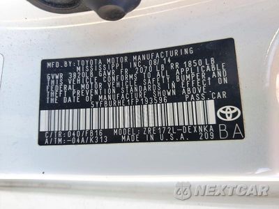 Zdjęcie 12 z 12 samochodu: 2015 TOYOTA COROLLA LE VIN:5YFBURHE1FP193596 - miniatura