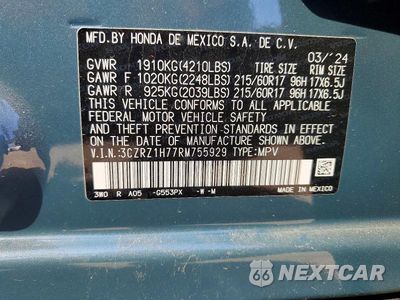 Zdjęcie 14 z 14 samochodu: 2024 HONDA HR-V EXL VIN:3CZRZ1H77RM755929 - miniatura