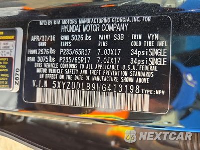 Zdjęcie 13 z 13 samochodu: 2017 HYUNDAI SANTA FE SPORT 2.4L VIN:5XYZUDLB9HG413198 - miniatura