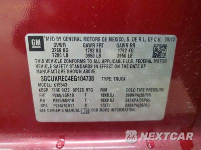 Zdjęcie 12 z 12 samochodu: 2014 CHEVROLET SILVERADO K1500 LT VIN:3GCUKREC4EG104738 - miniatura