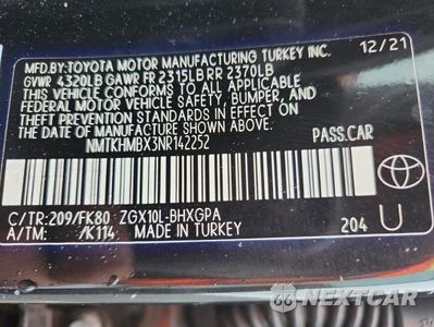 Zdjęcie 13 z 13 samochodu: 2022 TOYOTA C-HR XLE VIN:NMTKHMBX3NR142252 - miniatura
