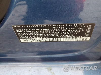 Zdjęcie 12 z 12 samochodu: 2015 VOLKSWAGEN JETTA BASE VIN:3VW2K7AJ8FM287027 - miniatura