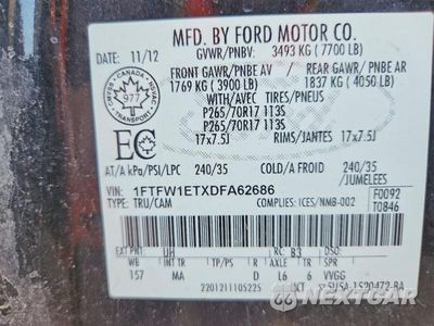 Zdjęcie 12 z 12 samochodu: 2013 FORD F150 SUPERCREW VIN:1FTFW1ETXDFA62686 - miniatura