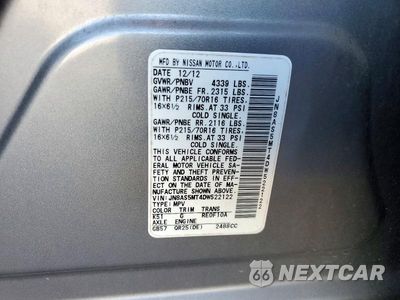Zdjęcie 12 z 12 samochodu: 2013 NISSAN ROGUE S VIN:JN8AS5MT4DW522122 - miniatura