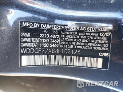 Zdjęcie 12 z 12 samochodu: 2008 MERCEDES-BENZ C 63 AMG VIN:WDDGF77X88F107126 - miniatura