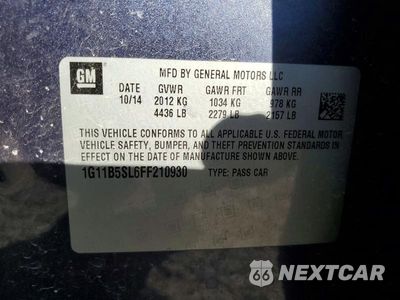 Zdjęcie 12 z 12 samochodu: 2015 CHEVROLET MALIBU LS VIN:1G11B5SL6FF210930 - miniatura