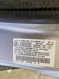 Zdjęcie 13 z 13 samochodu: 2015 HONDA ODYSSEY EXL VIN:5FNRL5H64FB010979 - miniatura