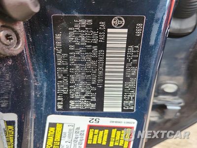 Zdjęcie 12 z 12 samochodu: 2019 TOYOTA CAMRY XLE VIN:4T1B11HK3KU288329 - miniatura
