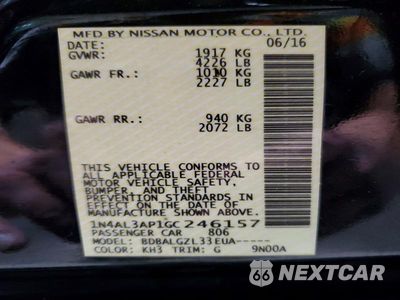 Zdjęcie 12 z 12 samochodu: 2016 NISSAN ALTIMA 2.5 S VIN:1N4AL3AP1GC246157 - miniatura
