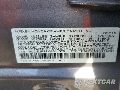 Zdjęcie 12 z 12 samochodu: 2019 ACURA ILX PREMIUM VIN:19UDE2F77KA011529 - miniatura