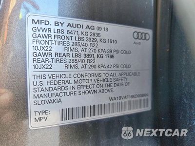 Zdjęcie 14 z 14 samochodu: 2019 AUDI Q8 PREMIUM PLUS VIN:WA1BVAF18KD008904 - miniatura