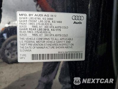 Zdjęcie 13 z 13 samochodu: 2013 AUDI Q7 PREMIUM PLUS VIN:WA1LGAFE5DD000277 - miniatura