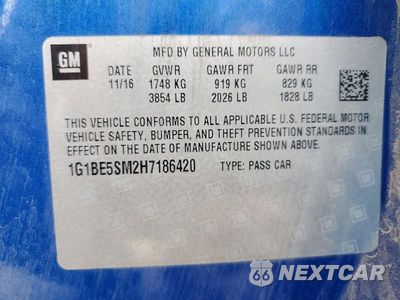 Zdjęcie 13 z 13 samochodu: 2017 CHEVROLET CRUZE LT VIN:1G1BE5SM2H7186420 - miniatura
