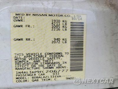 Zdjęcie 13 z 13 samochodu: 2015 NISSAN ALTIMA 2.5 VIN:1N4AL3AP9FC206777 - miniatura
