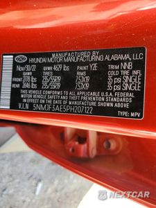 Zdjęcie 13 z 13 samochodu: 2023 HYUNDAI TUCSON SEL VIN:5NMJF3AE5PH207122 - miniatura