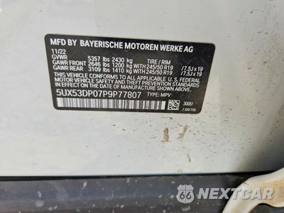 Zdjęcie 12 z 12 samochodu: 2023 BMW X3 XDRIVE30I VIN:5UX53DP07P9P77807 - miniatura