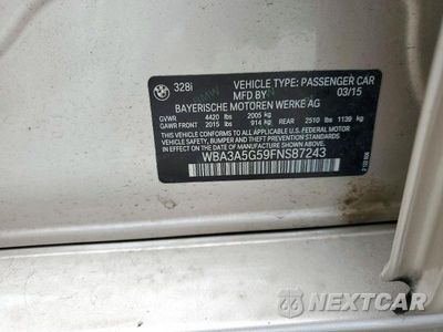Zdjęcie 12 z 12 samochodu: 2015 BMW 328 I VIN:WBA3A5G59FNS87243 - miniatura