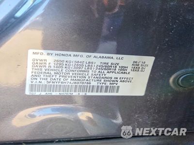 Zdjęcie 13 z 13 samochodu: 2018 HONDA PILOT EXLN VIN:5FNYF6H74JB070786 - miniatura