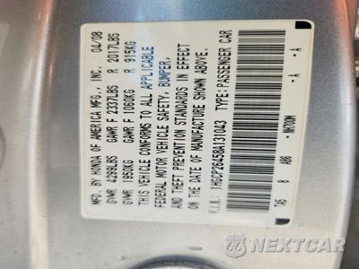 Zdjęcie 12 z 12 samochodu: 2008 HONDA ACCORD VIN:1HGCP26458A131043 - miniatura