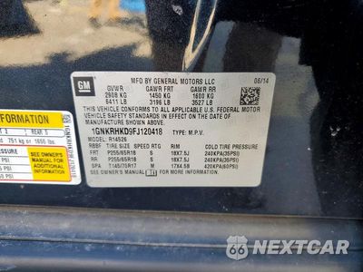 Zdjęcie 14 z 14 samochodu: 2015 CHEVROLET TRAVERSE LT VIN:1GNKRHKD9FJ120418 - miniatura