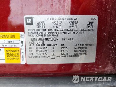 Zdjęcie 13 z 13 samochodu: 2017 CHEVROLET TRAVERSE LT VIN:1GNKVGKD1HJ289695 - miniatura