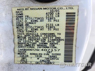 Zdjęcie 13 z 13 samochodu: 2006 NISSAN FRONTIER XE VIN:1N6BD06T26C407157 - miniatura