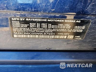 Zdjęcie 13 z 13 samochodu: 2022 BMW X5 XDRIVE40I VIN:5UXCR6C05N9L87941 - miniatura