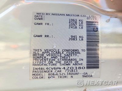 Zdjęcie 13 z 13 samochodu: 2023 NISSAN ALTIMA SR VIN:1N4BL4CV6PN420380 - miniatura