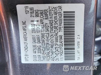Zdjęcie 12 z 12 samochodu: 2020 HONDA ACCORD SPORT VIN:1HGCV1F32LA019445 - miniatura