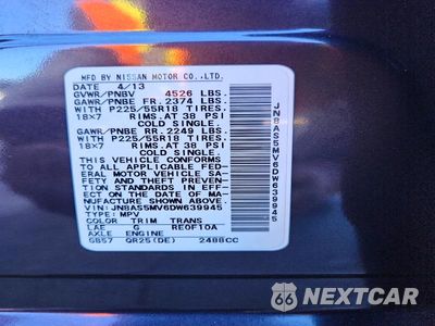 Zdjęcie 13 z 13 samochodu: 2013 NISSAN ROGUE S VIN:JN8AS5MV6DW639945 - miniatura