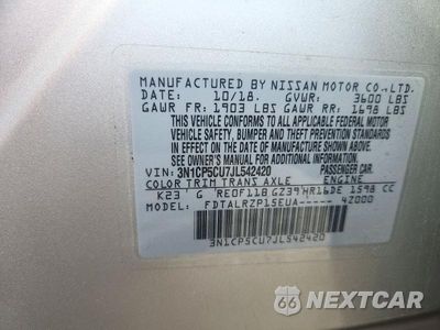 Zdjęcie 14 z 14 samochodu: 2018 NISSAN KICKS S VIN:3N1CP5CU7JL542420 - miniatura